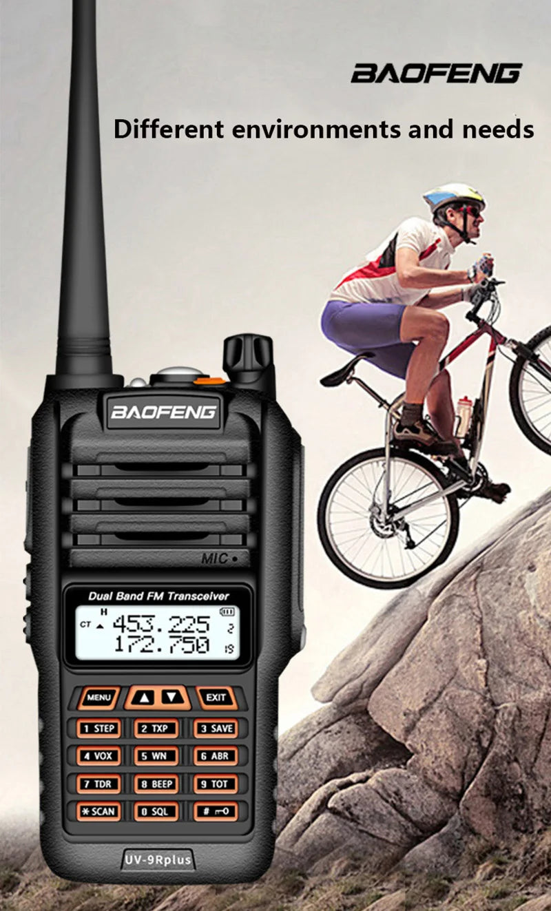 Waterproof Walkie Talkie IP68 10km High Power 10W Dual Band Two Way Radio UHF VHF