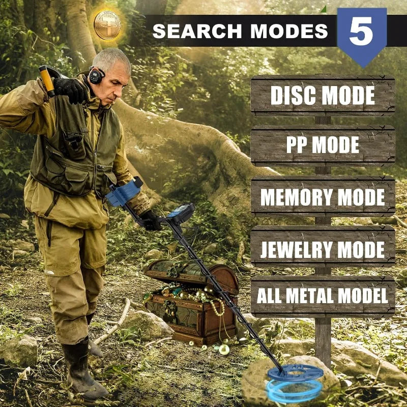 Metal Detector for Adults Waterproof-Professional Higher Accuracy Gold Detector,LCD Display,5 Mode