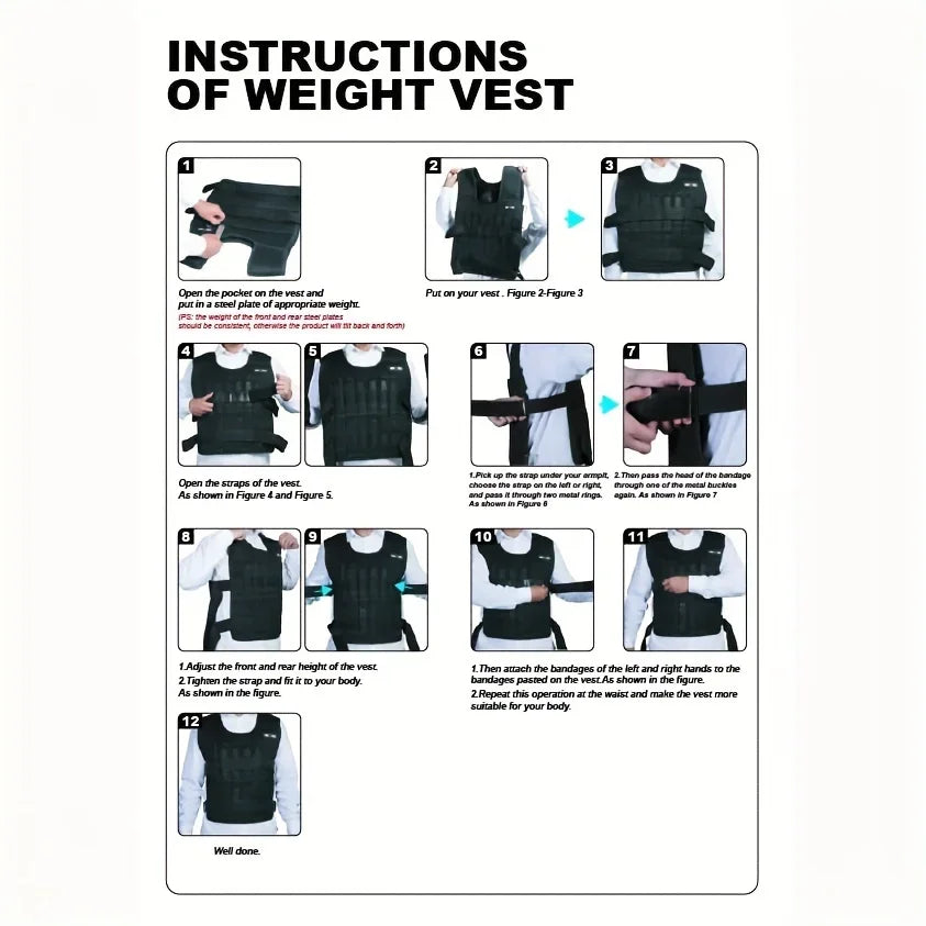 Adjustable Weight Vest, Ankle Weights, Wrist Weights, Running Weights Strength Training Equipment
