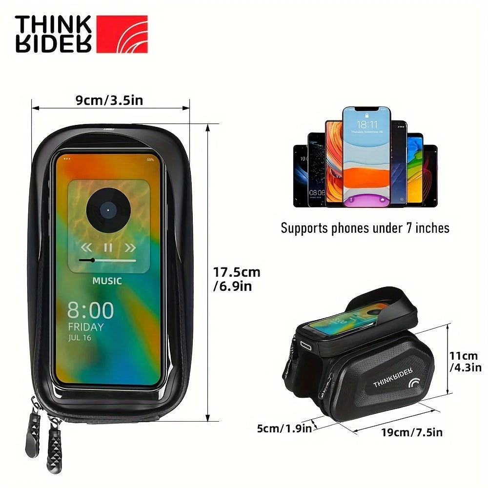 Bike Bag Frame Front Top Tube Cycling Bag Waterproof 7in Phone Case Touchscreen Bag MTB Pack