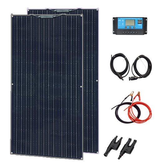 100W Flexible Solar Panel 19.8V 100 Watt 200w 12V  kit complete Controller RV Boat Car Home Charger