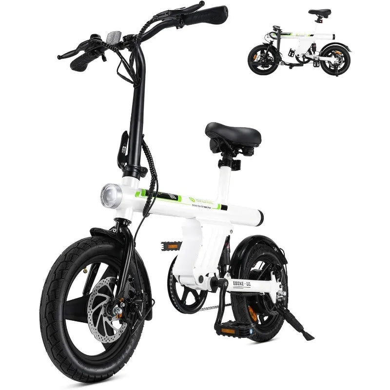 Electric Bike, Adults w/ Basket, 500W Motor, 20 mph Folding Ebike, 14"/16"  with Smart Uphill