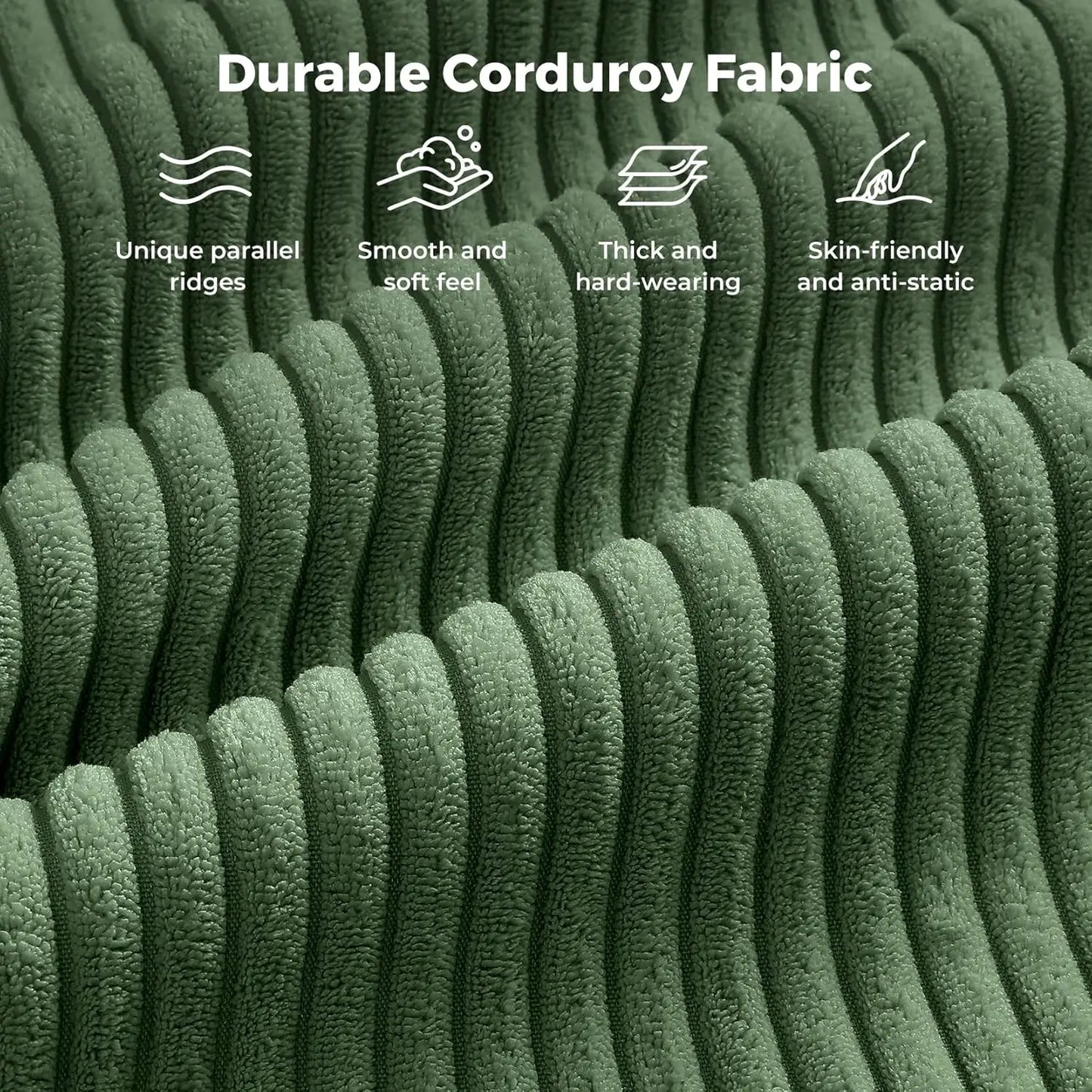 INDOOR 97" L-Shape Modular Sectional Sofa 3-Seat Corduroy Movable Otto green,black, Customized