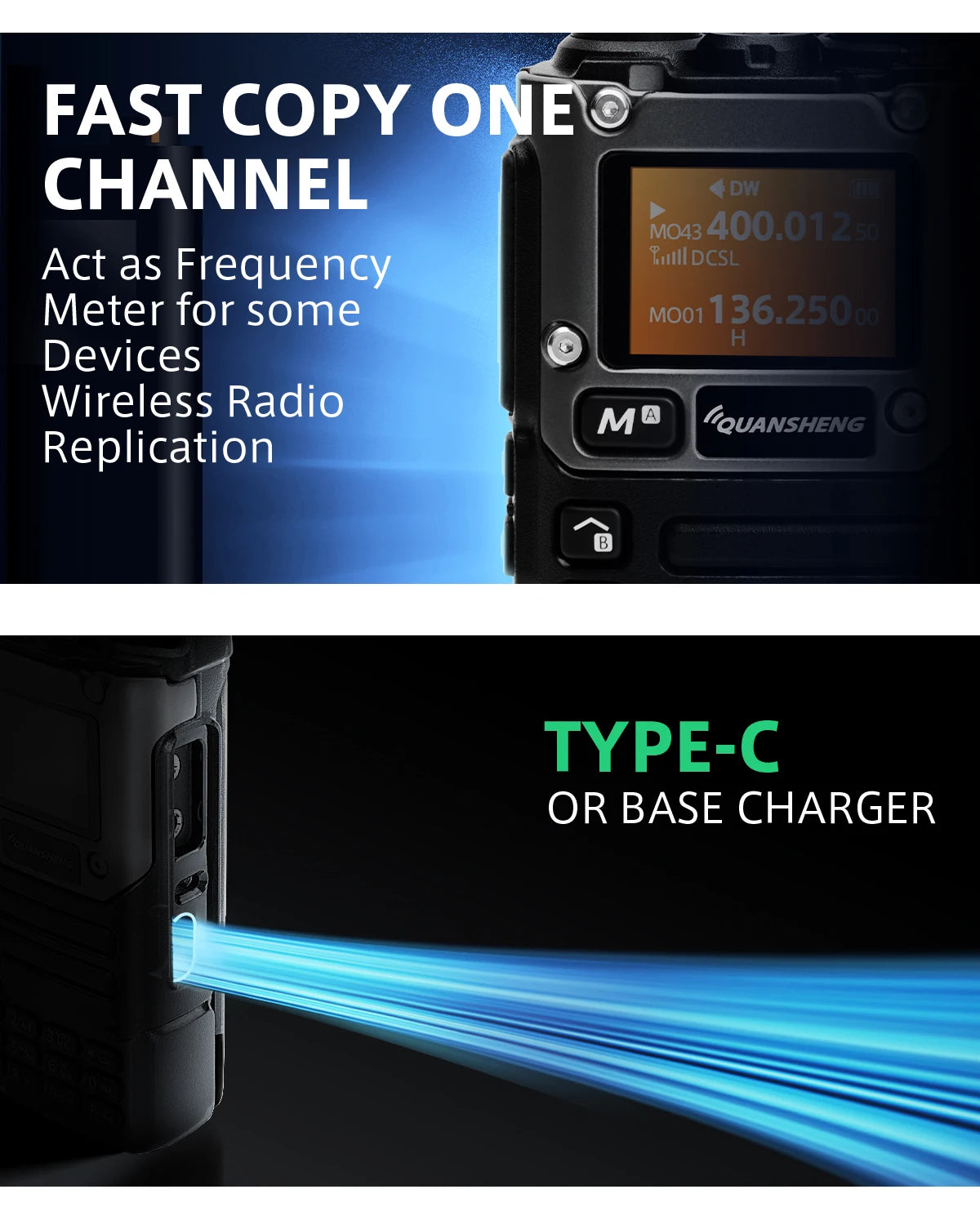 Walkie Talk5W Air Band Radio Type C Charge UHF VHF DTMF FM Scrambler NOAA Wireless Frequency 2Way CB