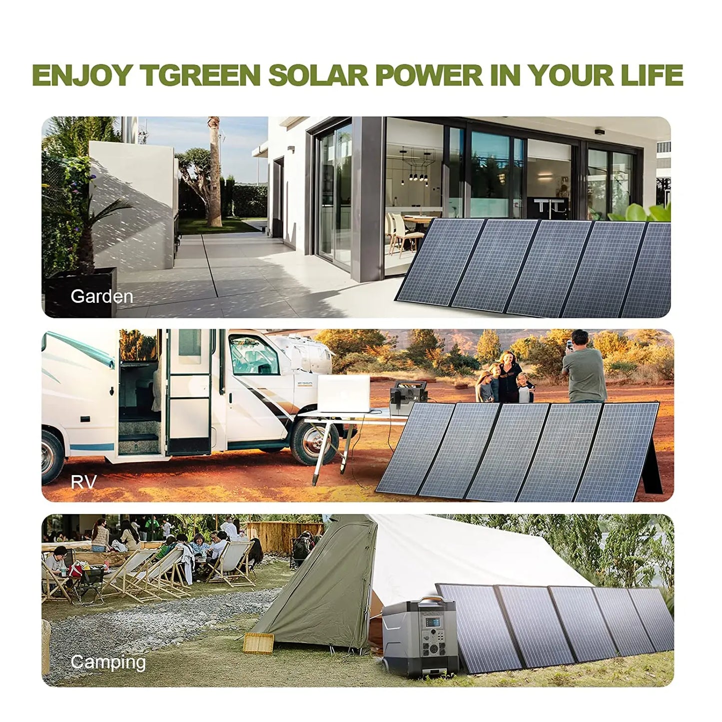 Foldable Solar Panel 400W / 200W / 140W / 100W / 60W solar generator with Output for Power Station