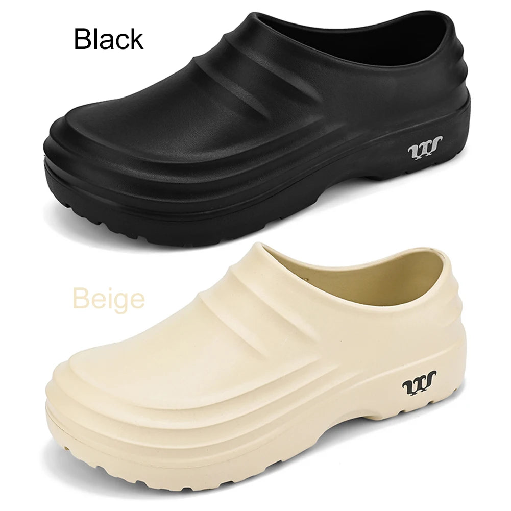 Summer Chef Shoes Thickened Work Loafers Non-slip Warm Lined Fishing Shoes Waterproof Unisex Garden