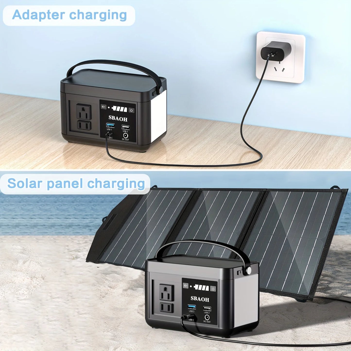 Power Station P86,88.8Wh 3.7 V LiFePo4 Battery,120W (150W Peak) AC Outputs, Solar Generator