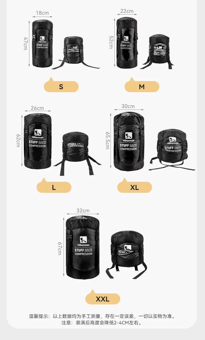 Outdoor Sleeping Bag Compression Bag Camping Travel Organizer Large Capacity Portable Compression Storage Bag for Camping Clothe