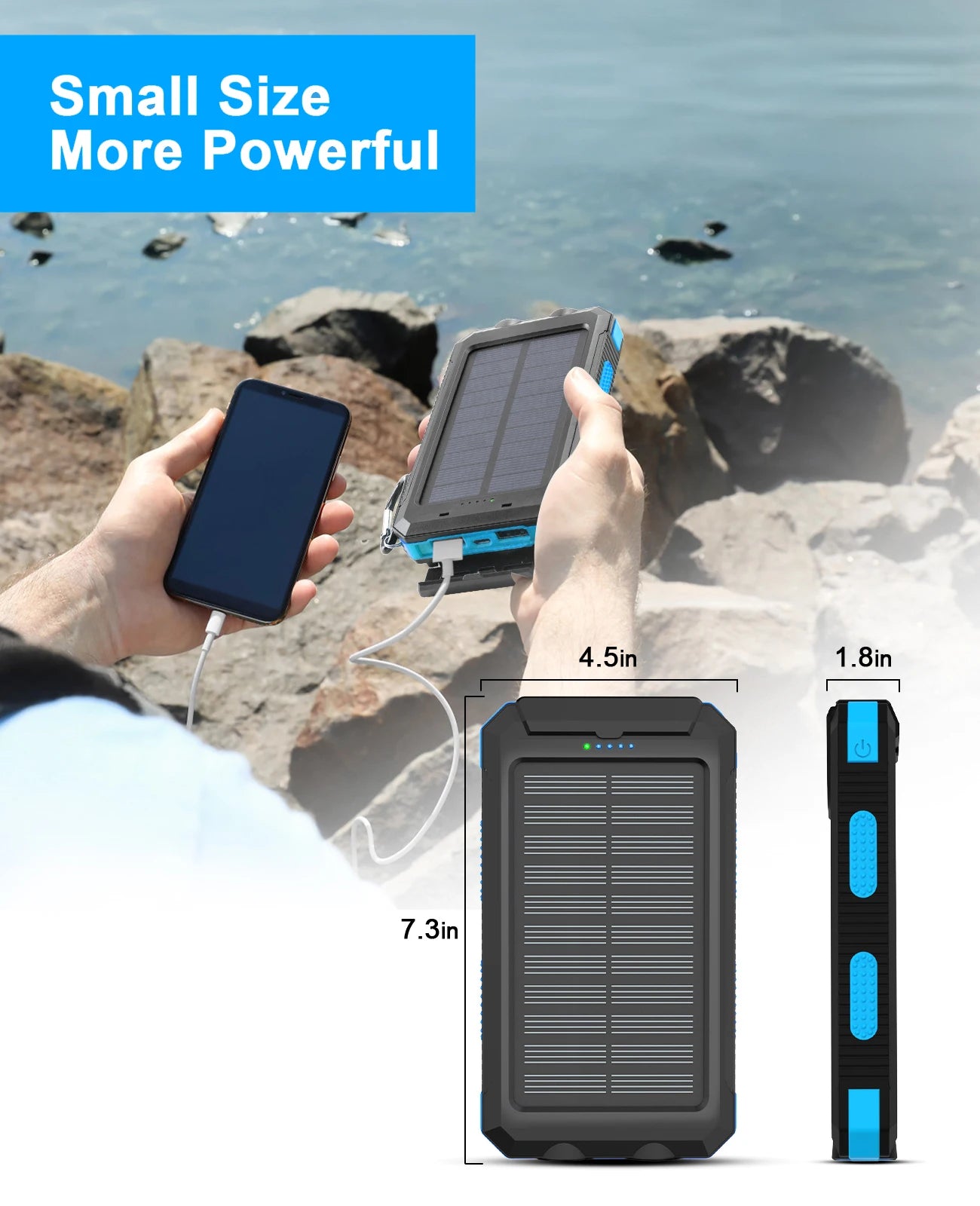 Waterproof Outdoor Solar Power Bank 38800mAh Dual USB Solar Mobile Phone Charger Solar Powerbank
