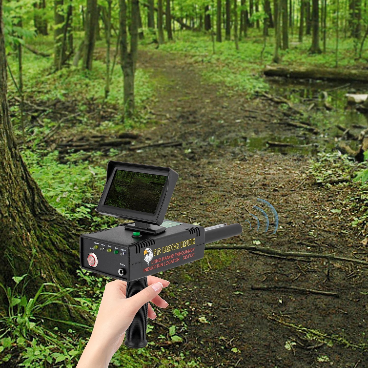 Metal Detector 3D LED Display Gold Finder Underground 30m Treasure Scanner Silver Copper Diamond