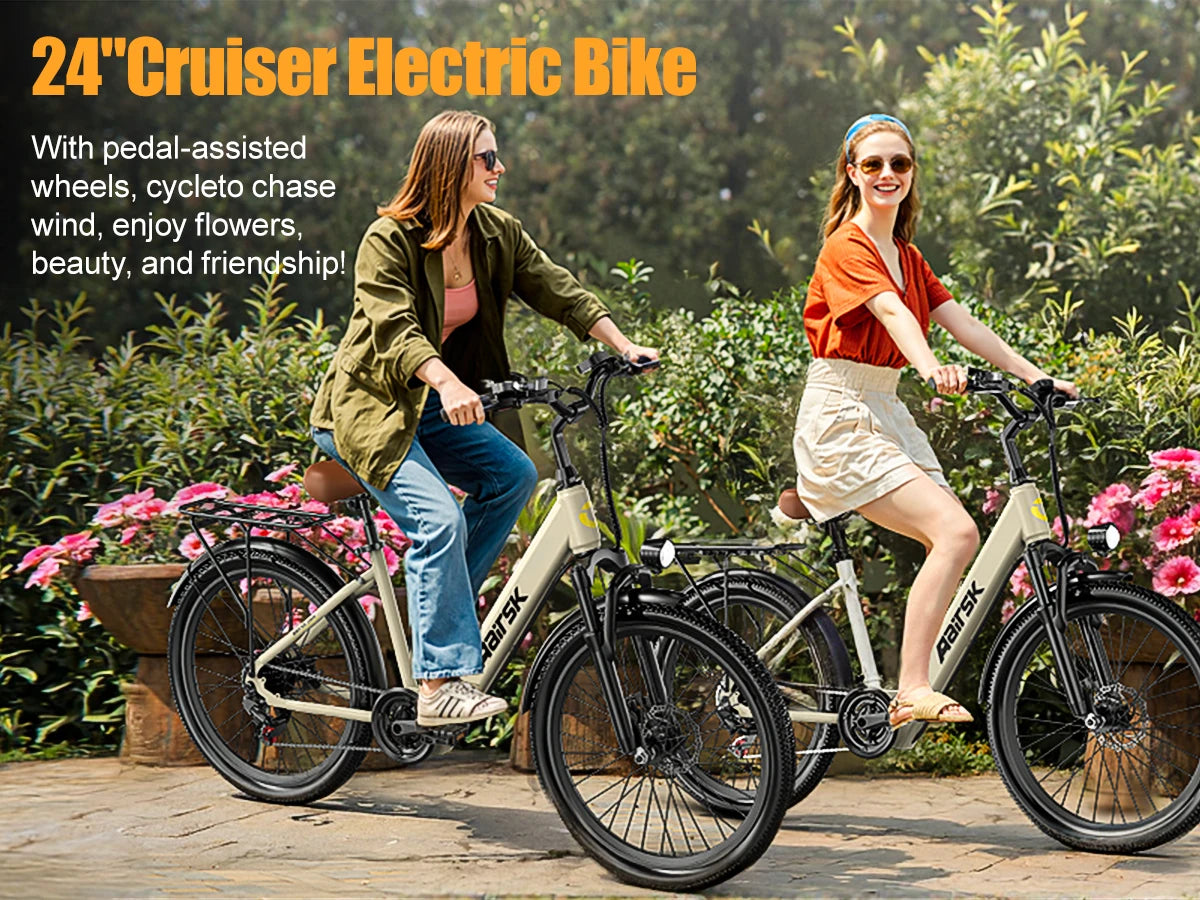 SU7 Adult E-bike 36V 15Ah Battery, 400W E-bike 24 Inch Tire Women's Electric bicycle