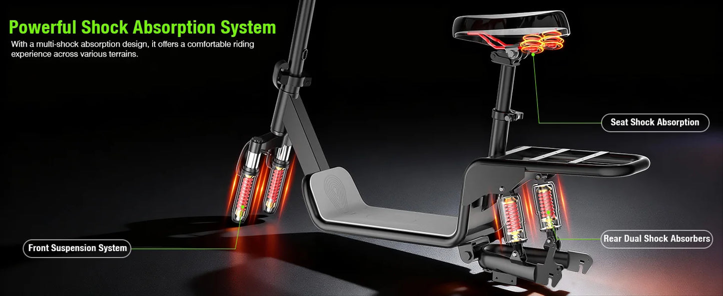 E-Bike, 500W48V15AH, 30MPH 14 inch E-Bike, 500lbs Load-bearing Multiple Shock Absorbers, Basket