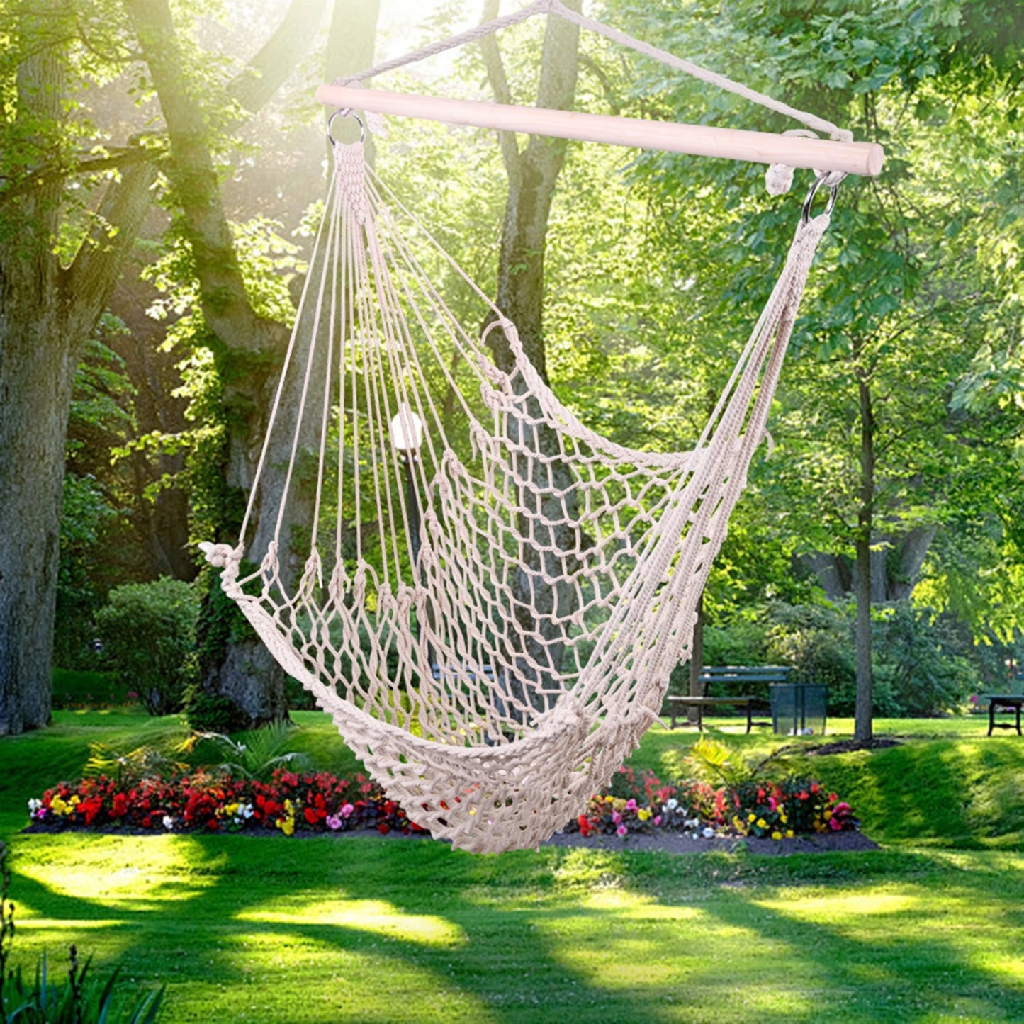 Nordic Style White Hammock Out-indoor Garden Dormitory Bedroom Hanging ChairSwinging Single Safety