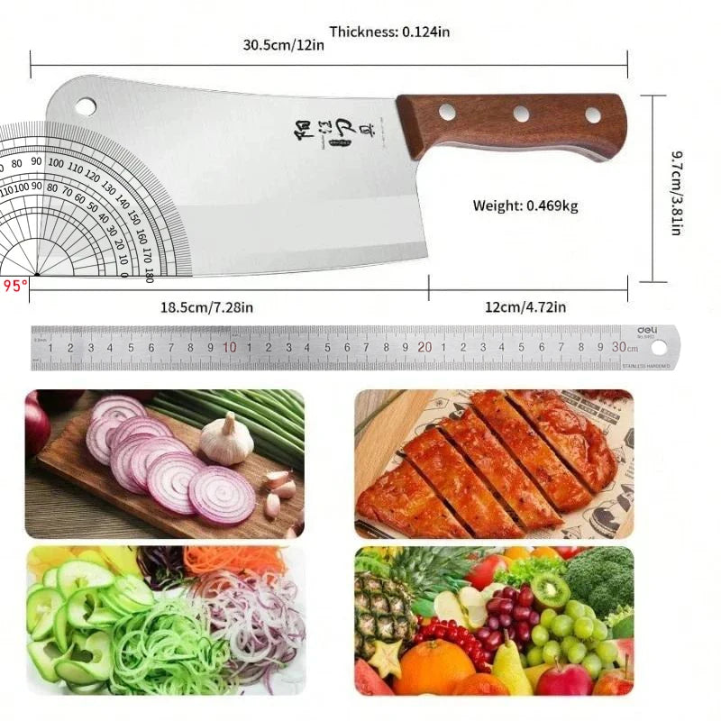 Heavy-Duty Butcher's Bone Cutting Knife-Thick Blade efortless Chopping, Professional-Grade Quality