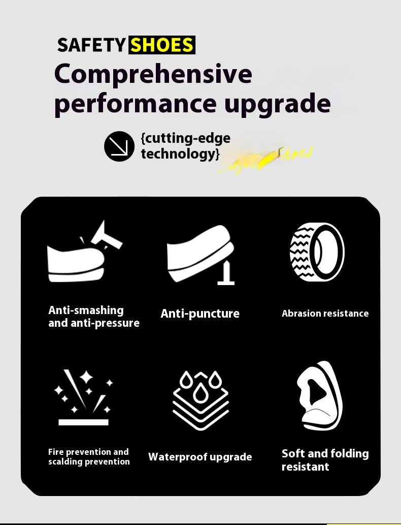 Waterproof Leather Indestructible Men Work Safety Boots Outdoor Anti-smash Anti-puncture Male