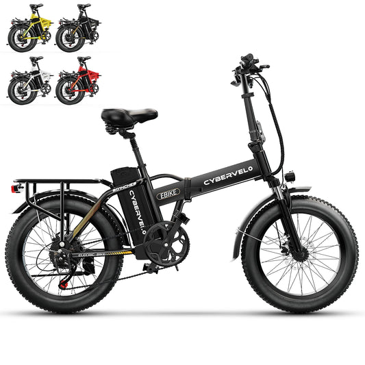 1000W Folding Electric Bike, 48V 20AH Large Removable Battery,30+MPH, 80 Mi Max Range, 20" Fat Tire