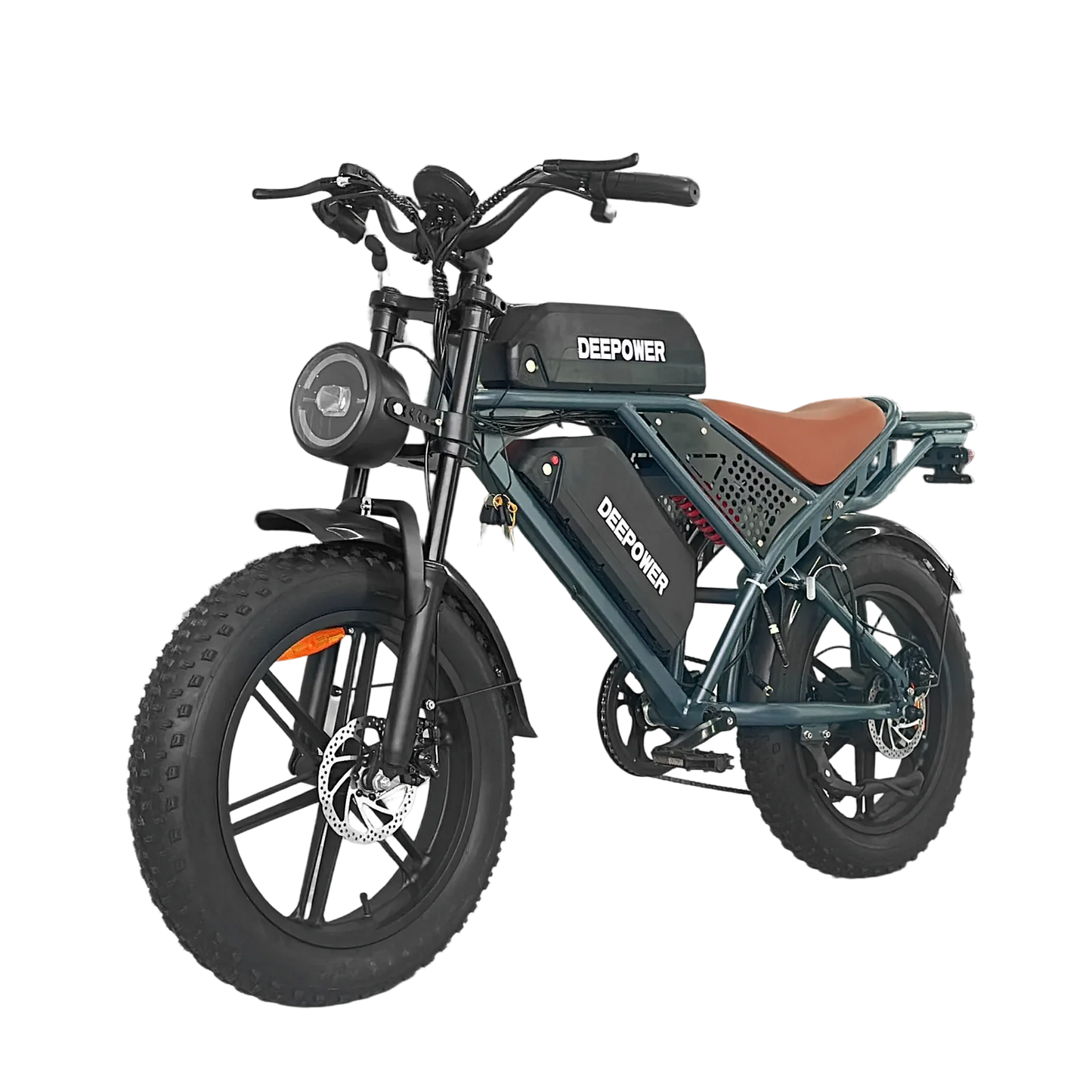 E-Bike QS7 1000W 48V 60AH 20 Inch Fat Tire, Adults Mountain Off-Road Dual Batteries E-Bicycle