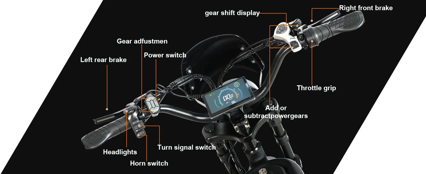 【1 Year Warranty E- Bicycle 60V 30AH Battery 42 MPH  Adult Electric Motorcycle