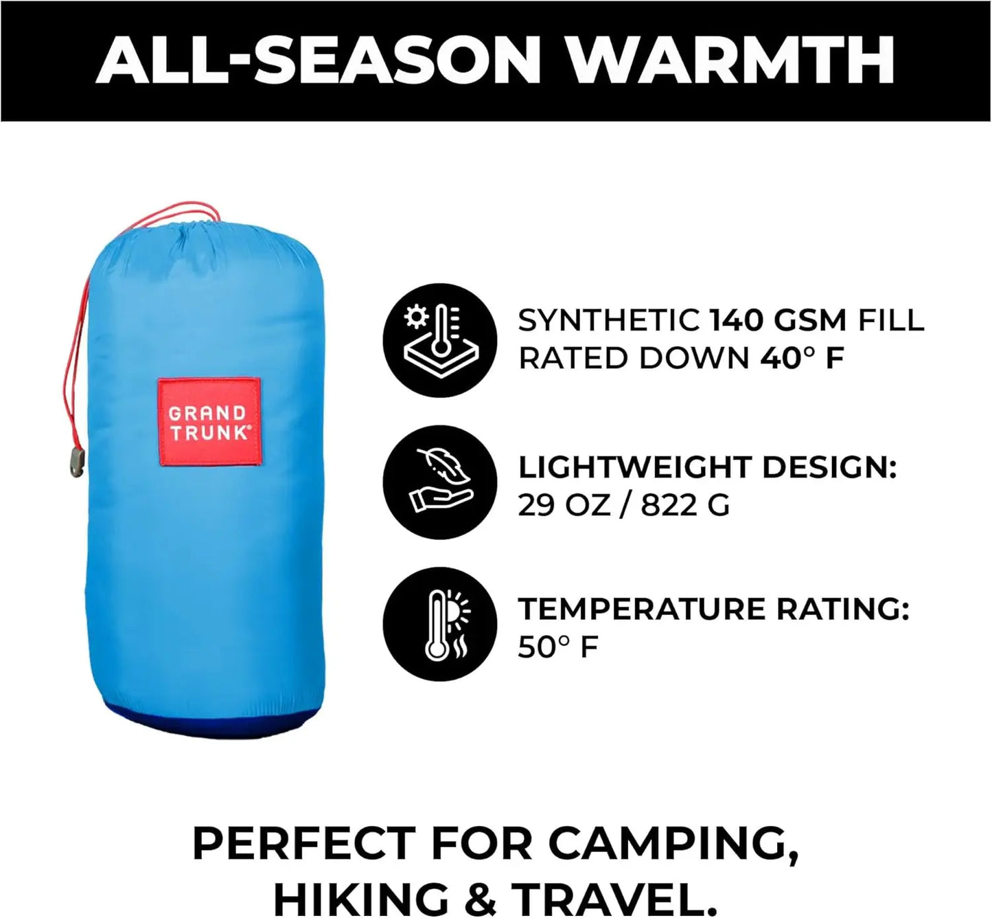 3-in-1 Hammock Underquilt, Sleeping Bag & Blanket - Lightweight & Warm for Outdoor Adventures