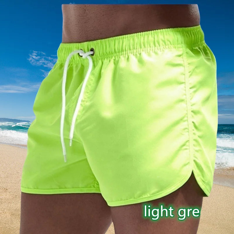 2025 New Summer Men's Brand Beachwear Sexy Swim Trunks Low Waist Breathable Beach Wear Surf