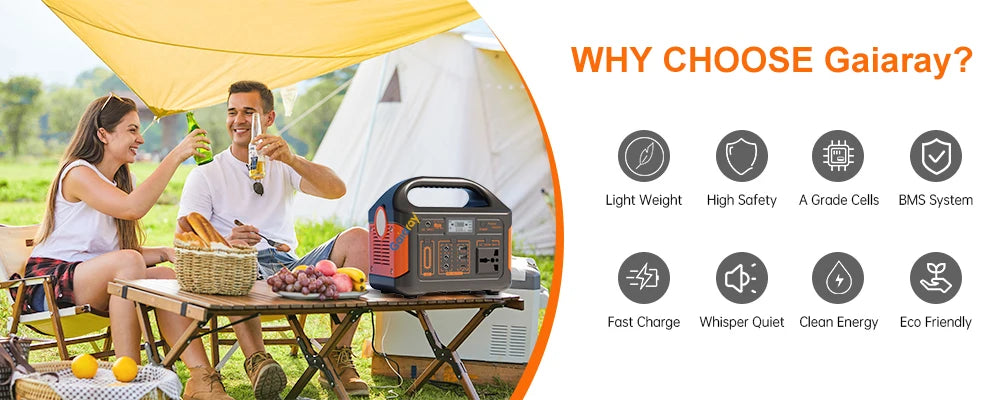 500W 300W Portable Power Station AC 110V Solar Generator LiFePO4 Battery UPS Emergency camp Home