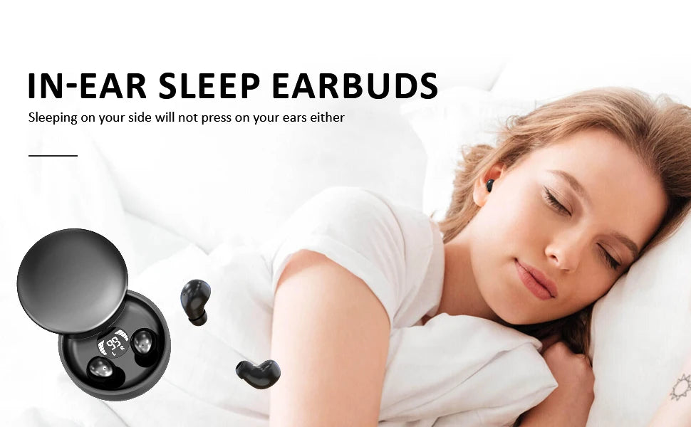 Bluetooth 5.4 Wireless Earphones Small,Sleeping Sport Invisible Bass Quality Headset Sliding Cover
