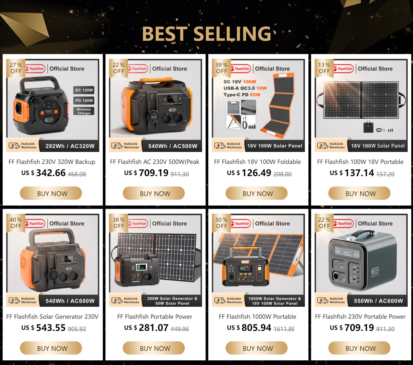A501 Portable Power Station 540Wh 500W Pure Sine Wave Solar Generator, 100W Solar Panel Complete