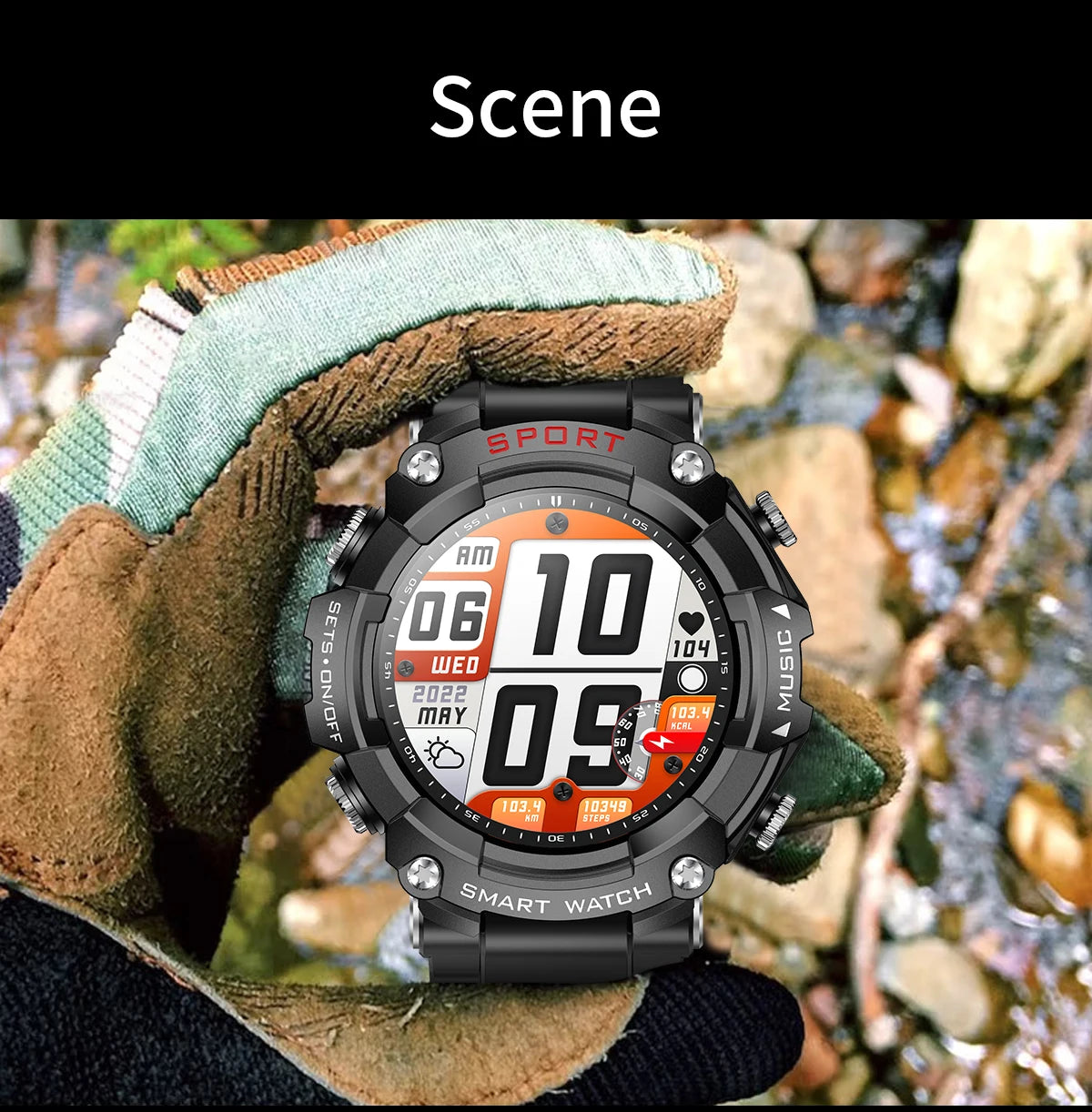 Smart Watch AMOLED Display In-Ear Bluetooth Headset Heart Rate Blood P, Oxygen Sat. Monitoring HD