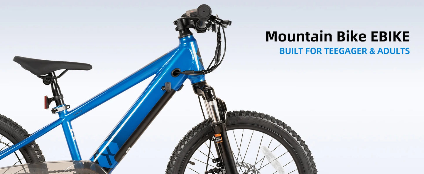 Electric Bike,  Kids Teens Ages 7+, 250W Motor, 15 Miles 15MPH Electric Mountain Bicycle Safe Mini