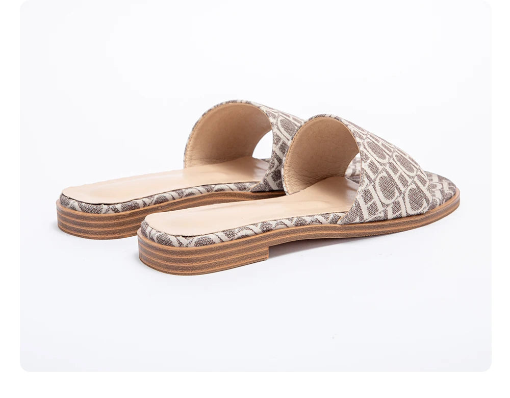 Classic Simple Design Comfortable Anti-slip Sole Printed Slippers Seasonal Fashion Women's Sandals