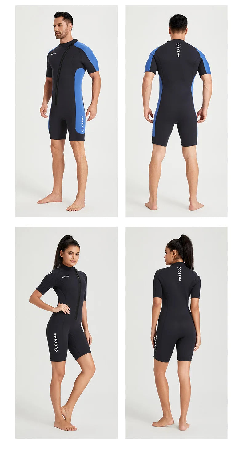Oulylan 3MM Diving Suit Short Sleeve Surfing Snorkeling Neoprene Wetsuit Men women Scuba