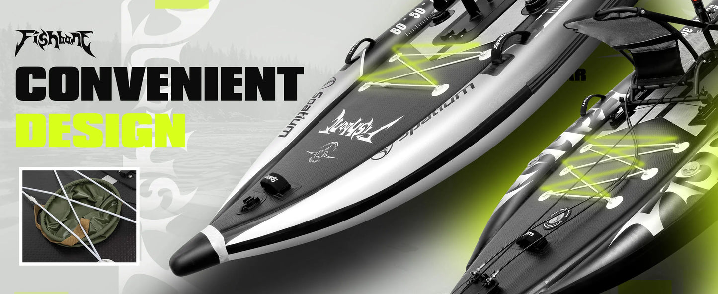 Fishing Kayak Boat Pedal Drive Siton Top Pedal Drive Kayak Orientation System, 11'*44"*4",Cap.507LBS
