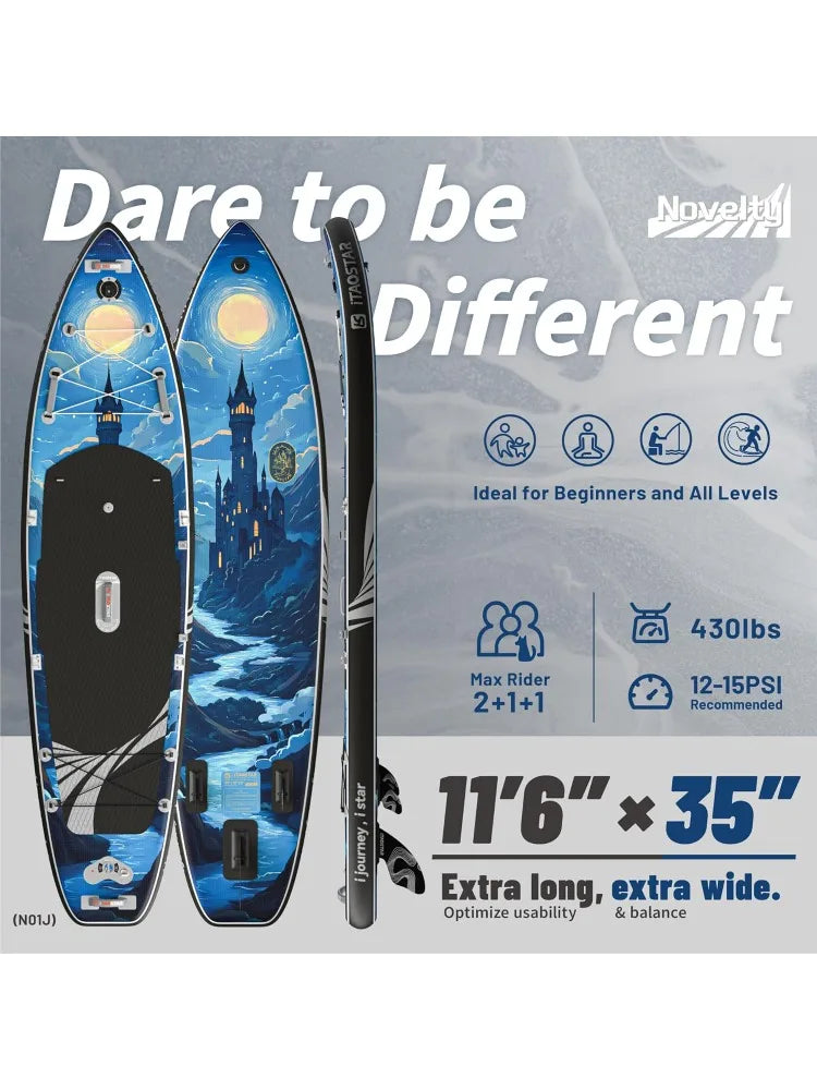 11'6" x 35" Inflatable Stand Up Paddle Board, Seat- Stable, Adults - Portable,yoga, sit down