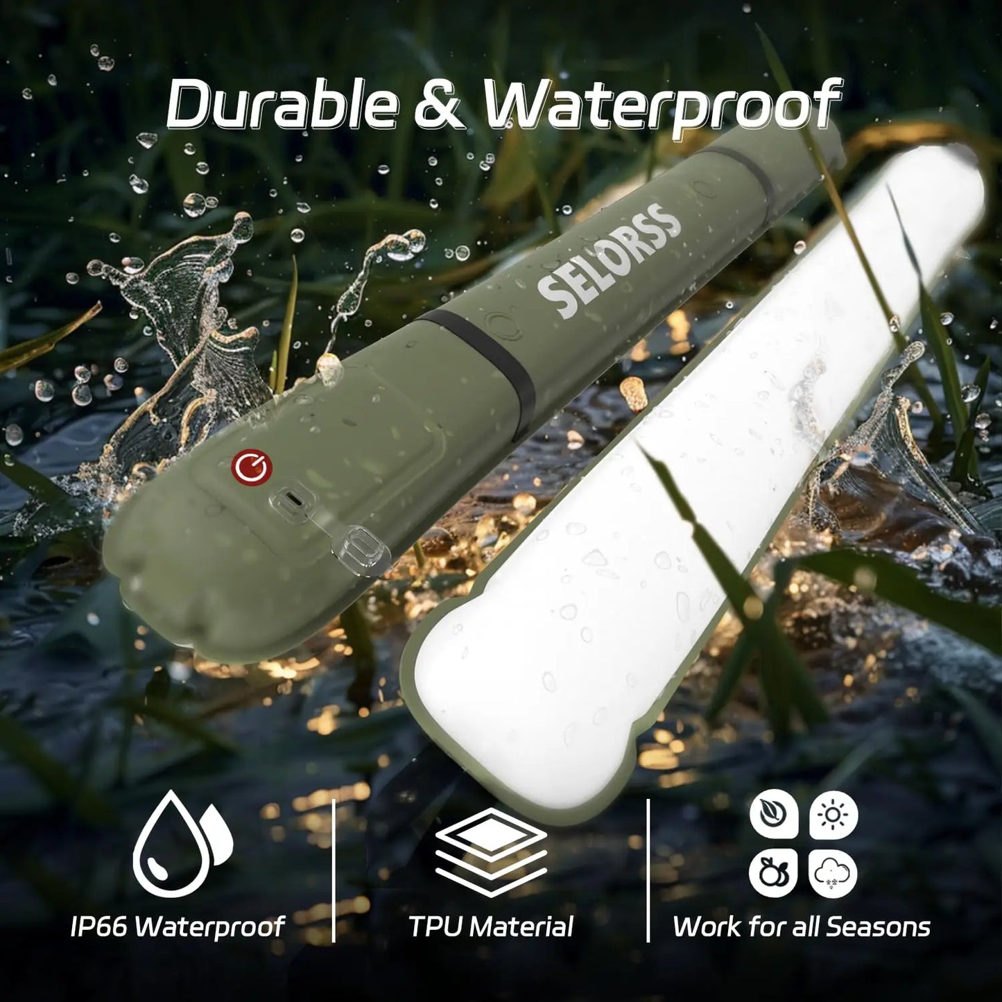Rechargeable Portable Camping Strong Light Waterproof 2000 mAh Tent Lamp Spotlight Repair Lighting