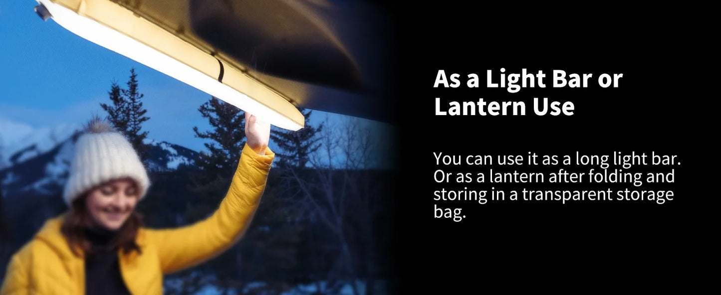 Solar Camping Lantern 2000mAh Folding Waterproof 3 Warm Light,Hiking Camping Fish USB-Type C