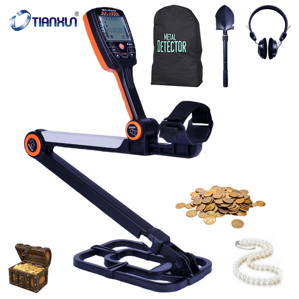 TX-630 Foldable Metal Detector Professional Wtrproof, Adjust, Fold Metal Detectors Accuracy Light