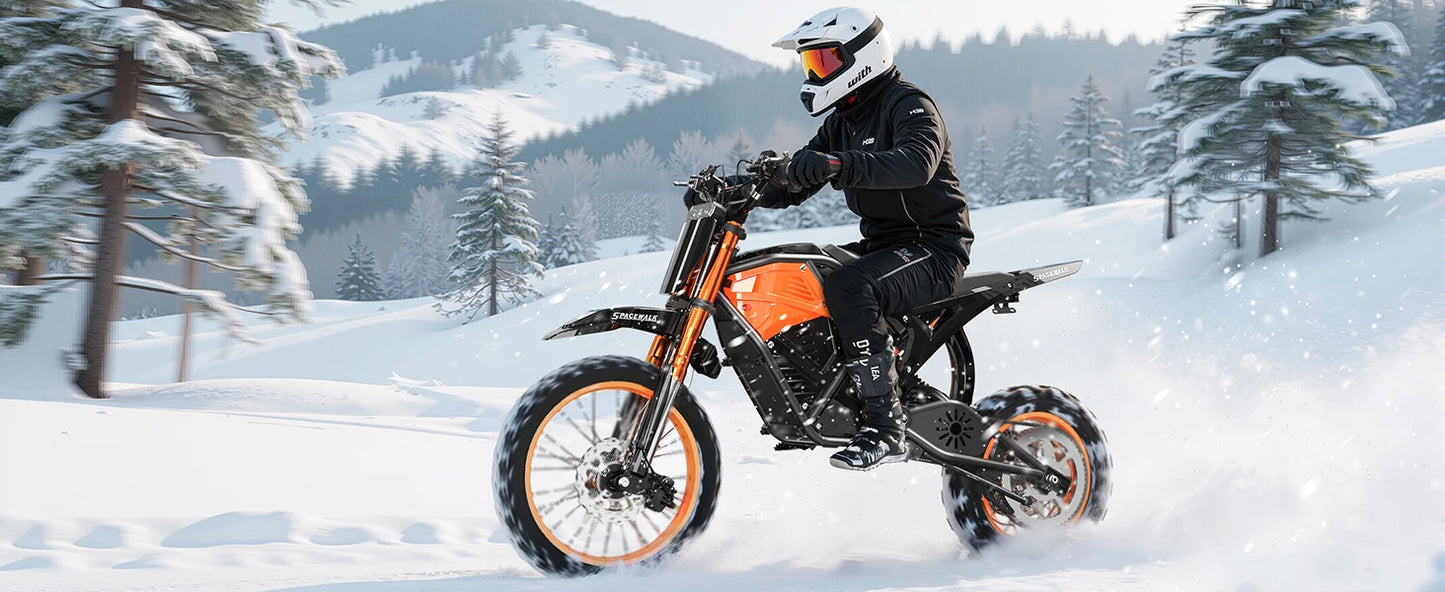 48V E-Dirt Bike, Adults, 3000W Peak Power,14"/12" Fat Tire, 37.5MPH 60 Miles Range