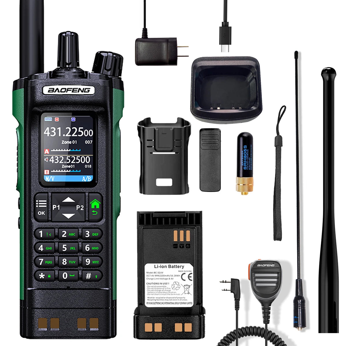 New Walkie Talkie DMR GPS 10W Program Multi Band Wireless Copy Frequency Type-C DM-32UV Ham 2 Way