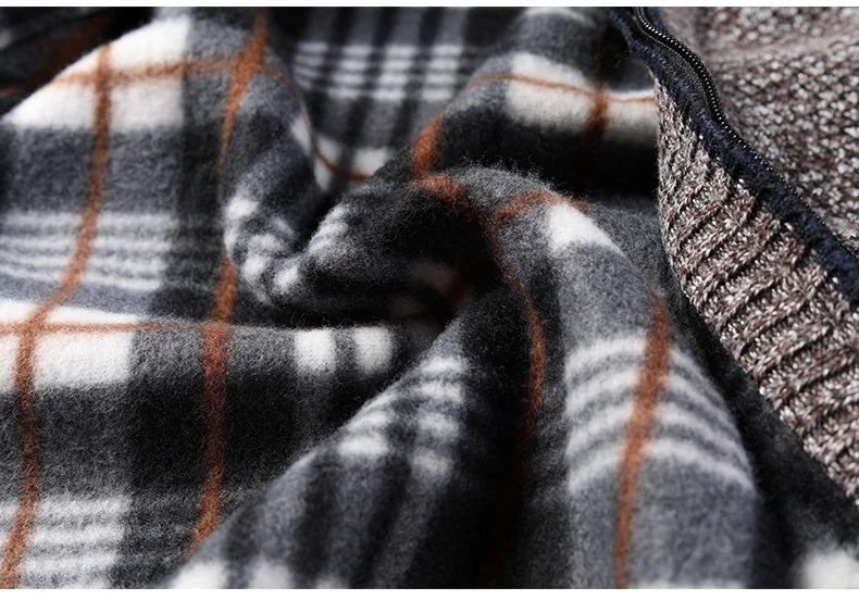 Winter Warm Cardigan Men Fleece Sweaters Full Zip Jackets Slim Fit Luxury Brand