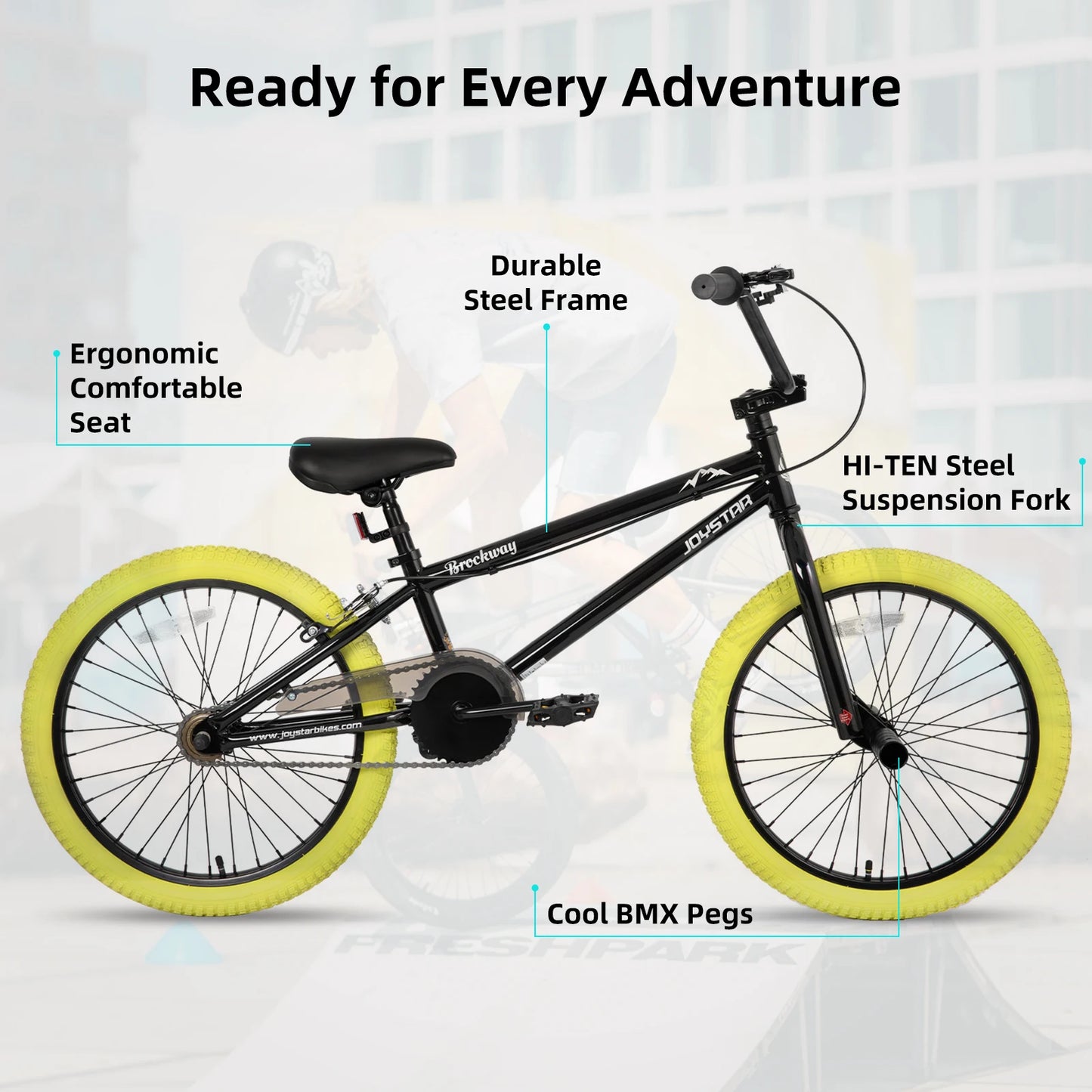 rockway Freestyle Kids BMX Bikes 6-14 Years Boys Girls and Beginner-Level Riders 2 Pegs