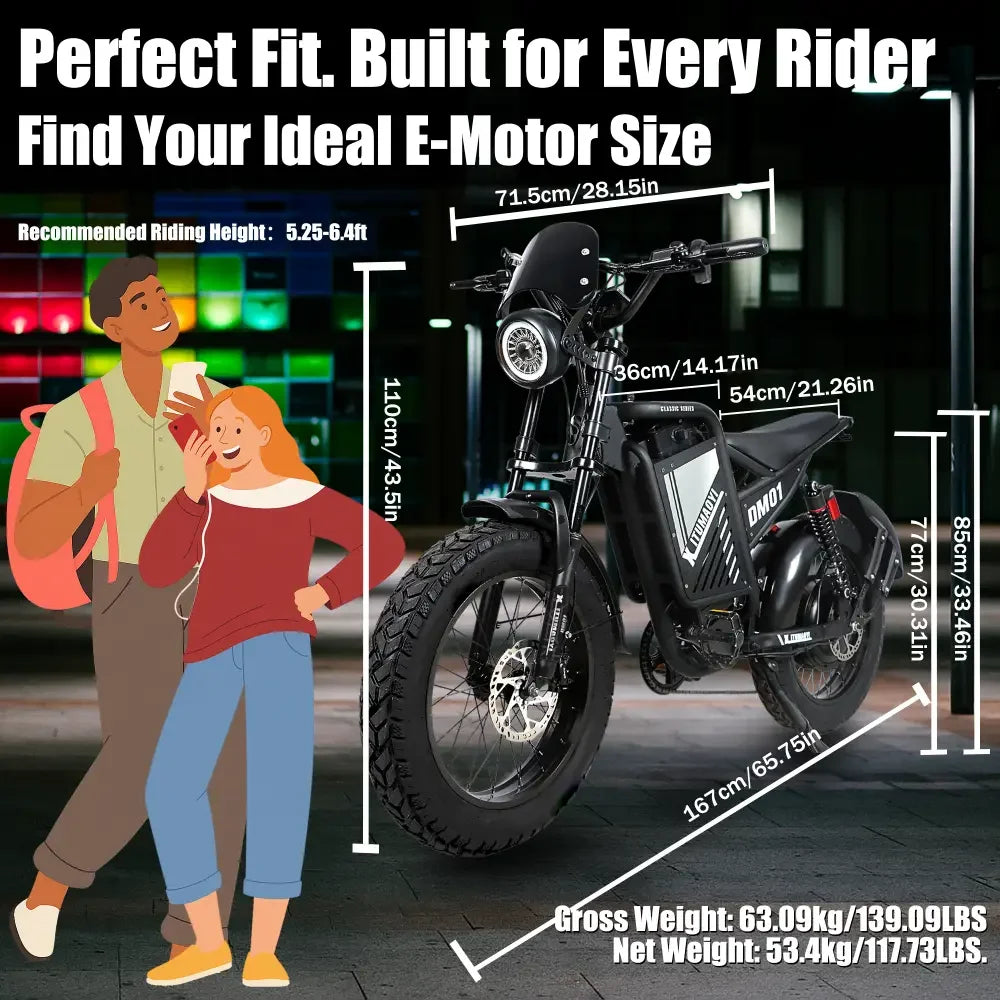 【1 Year Warranty E- Bicycle 60V 30AH Battery 42 MPH  Adult Electric Motorcycle