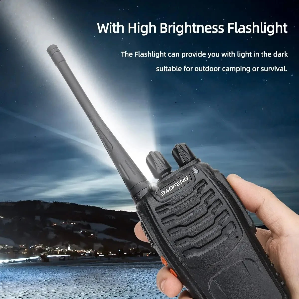 2Pcs BF 888S Walkie Talkie UHF 400 470MHz Long Range Two Way Ham Radios Transceiver, Hunting, travel