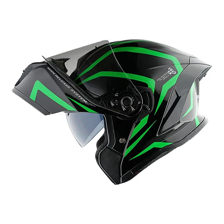 New Motorcycle Bike Modular Full Face Helmet Dual Visor Sun ShieldRechargeable LED Tail Light LEDX90