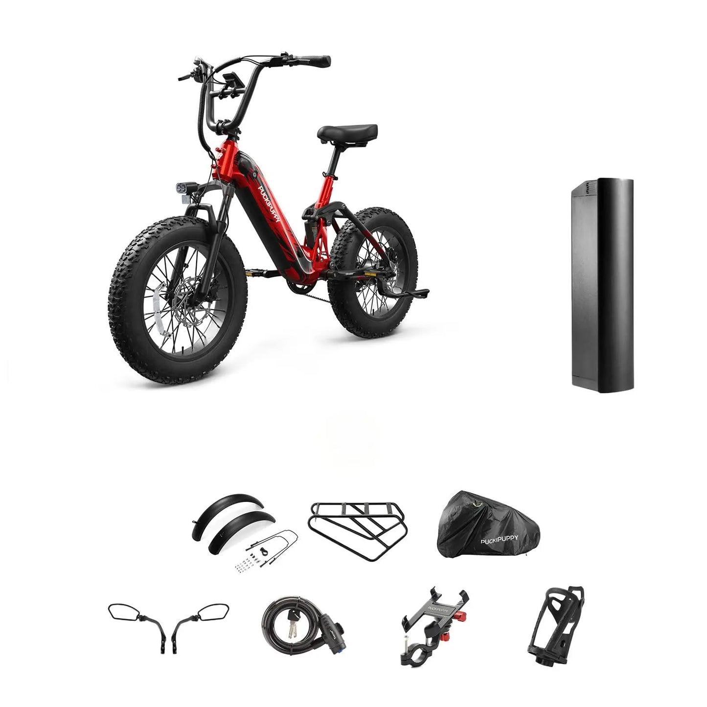 PUCKIPUPPY Corgi E-Bike Mountain20'' Fat Tire 960W 48V 20Ah Full Suspension, 2-Year Warranty