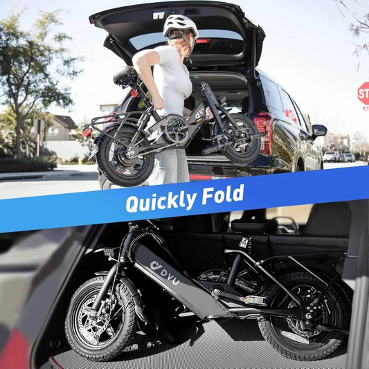 Commuter City E-Bike ,3 Levels Assist, Dual Disc Brakes,14/16" Foldable ebike with Pedals Folding