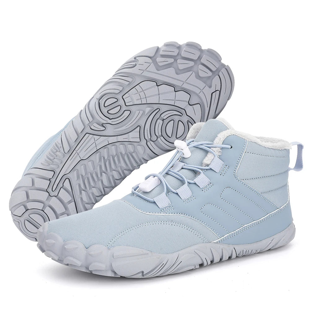 Winter Warm Running Barefoot Shoes Women Men Rubber High Ankle Boots Waterproof Non-Slip Breathable