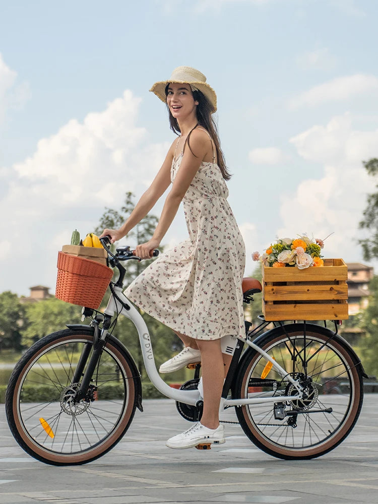 C6pro E-Bicycle Peak 500W Motor 36V15.6AH Lithium Battery Electric Bike  26 Inch city E-bike