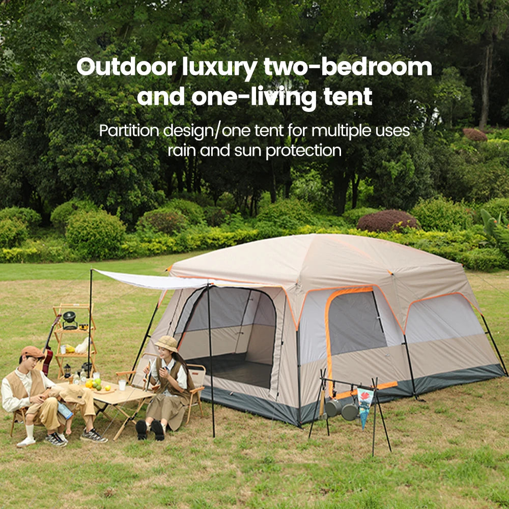 Large Family Tent 8-12 Person 2 Room Windproof, Sun Protection bug Net, Instant ,4 Season