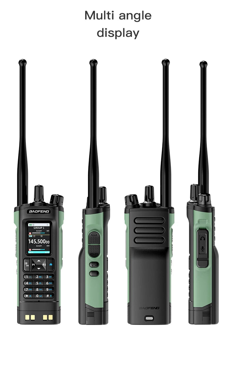New UV-32 Walkie GPS 10W Bluetooth APP Prog,Multi Band Wireless Copy Freq.Type-C UV32 Ham 2 Way