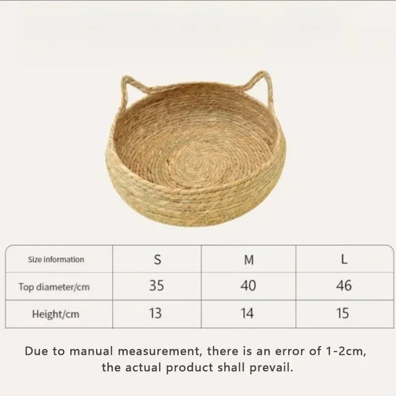 Pure hand-woven rattan cat nest four seasons universal warm pad removable washable winter pet